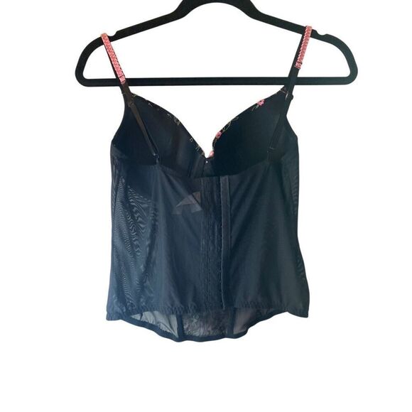Y2K secret treasures, women’s floral mesh, bustiers corset crop top 36B/C - Picture 3 of 6